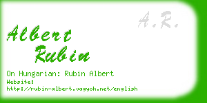 albert rubin business card